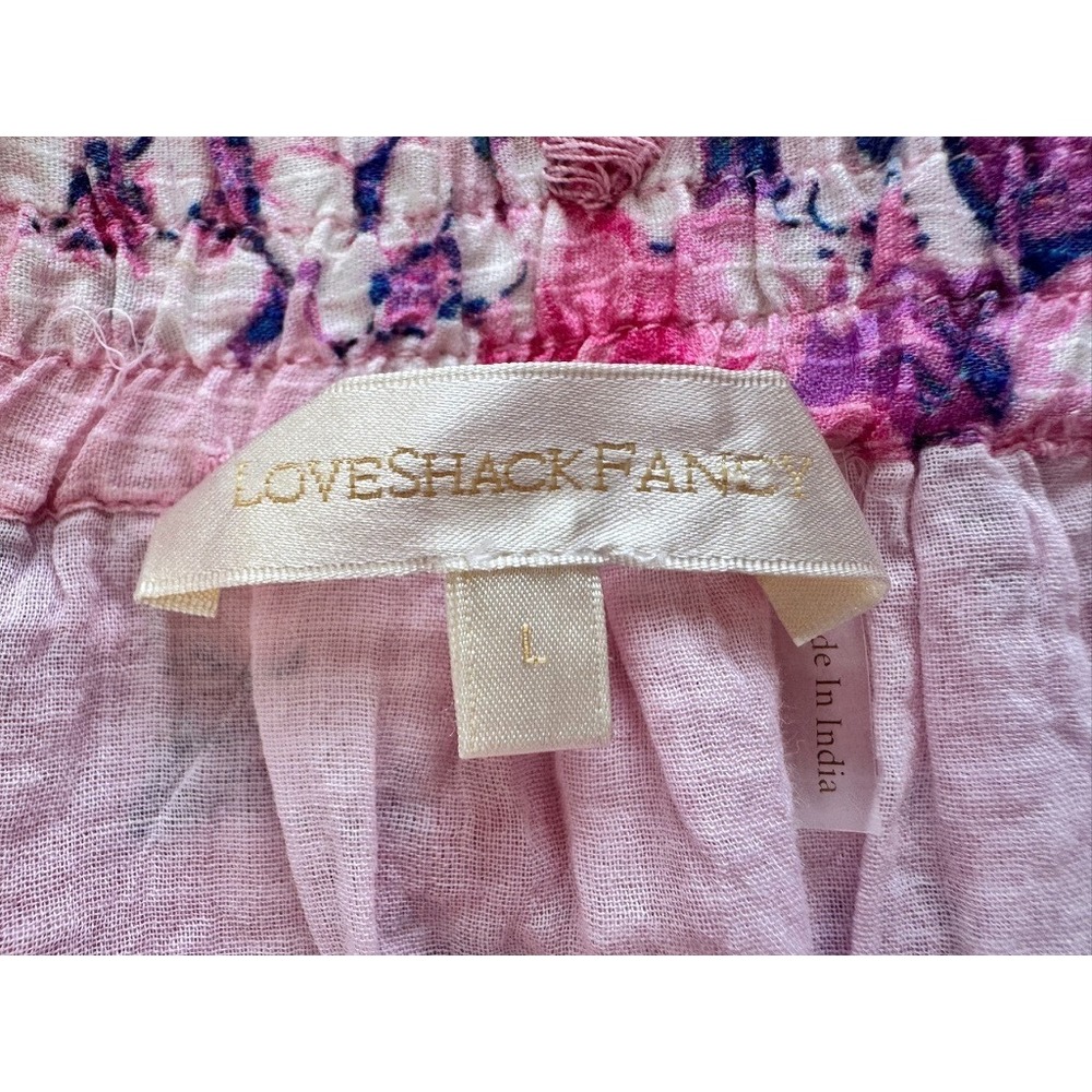 Loveshackfancy Cairo SkirtGarden Glow Pink Large Floral Mini Tiered Ruffled - Picture 5 of 11